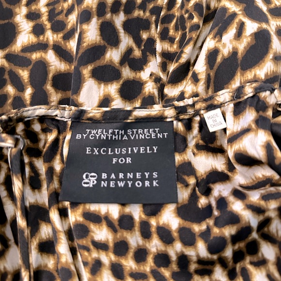 Twelfth Street by Cynthia Vincent 100% Silk leopard maxi dress - Picture 4 of 11